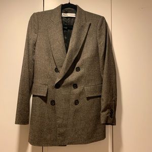 Zara, dark brown, wool blazer. Size M. Good condition.